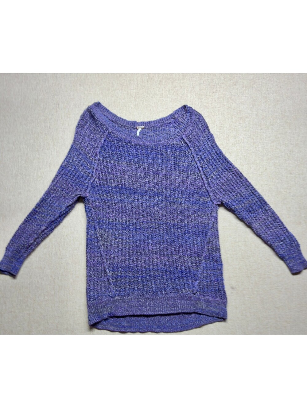 Free People Space Dye Open Knit Scoop Neck Sweater Extra Small